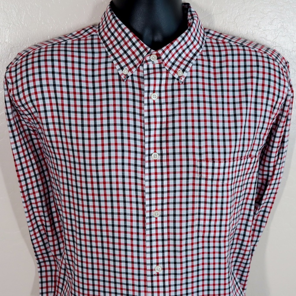Lauren Ralph Lauren Regular Fit Stretch Fabric Gingham Check Button Down Shirt L